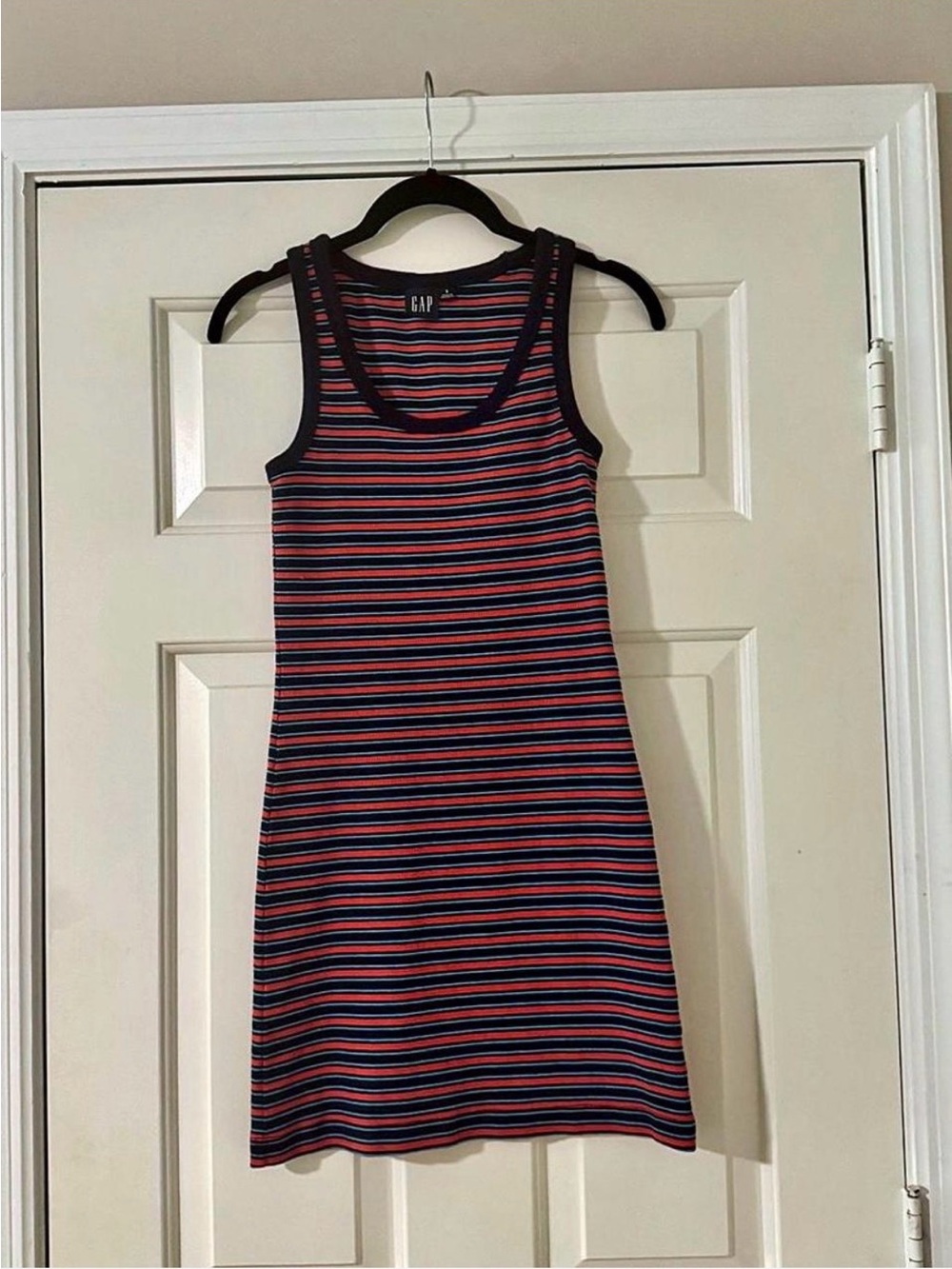 GAP Ribbed Mini Dress in Navy & Red
